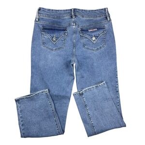 Hudson Los Angeles Beth Baby Bootcut Jeans Medium Wash Flap Pocket Size 12